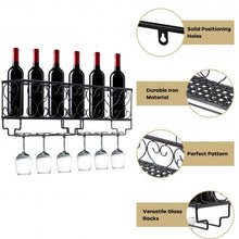 Load image into Gallery viewer, Wall Mounted Metal Wine Rack Wine Bottle Storage