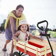 Load image into Gallery viewer, Outdoor Pulling Garden Cart Wagon with Wood Railing