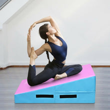 Load image into Gallery viewer, Incline Gymnastics Mat Wedge Ramp Gym Tumbling Exercise Mat-Pink & Blue