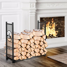 Load image into Gallery viewer, 4ft Heavy Duty Firewood Log Rack for Fireplace Stove Fire Pit