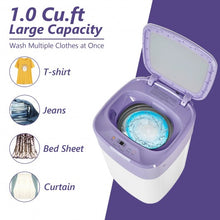 Load image into Gallery viewer, 8lbs Portable Fully Automatic Washing Machine with Drain Pump-Purple