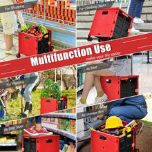 Load image into Gallery viewer, Costway Foldable Utility Cart for Travel and Shopping-Red