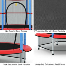 Load image into Gallery viewer, 55" Youth Jumping Round Trampoline with Safety Pad Enclosure-Blue