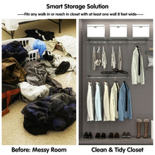 Load image into Gallery viewer, 3 to 6 ft Wall-Mounted Closet System Organizer Kit with Hang Rod -Gray