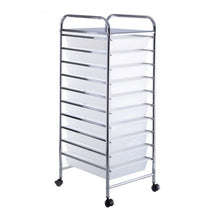 Load image into Gallery viewer, 10 Drawer Rolling Storage Cart Organizer-Clear