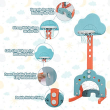 Load image into Gallery viewer, 3-in-1 Kids Basketball Hoop Set with Balls-Green