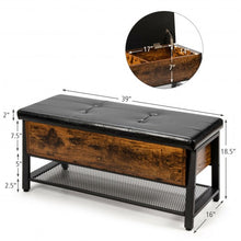 Load image into Gallery viewer, Industrial Storage Shoe Bench with Two Divided Space