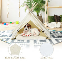 Load image into Gallery viewer, Indoor Pet Teepee Dog Puppy Cat Bed Portable Canvas Tent and House with Cushion