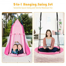 Load image into Gallery viewer, Kids Hanging Chair Swing Tent Set-Pink