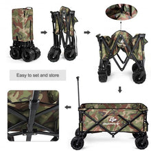 Load image into Gallery viewer, Collapsible Outdoor Utility Garden Trolley Folding Wagon-Camouflage