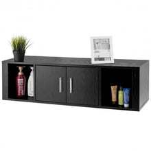 Load image into Gallery viewer, Wall Mounted Floating 2 Door Desk Hutch Storage Shelves
