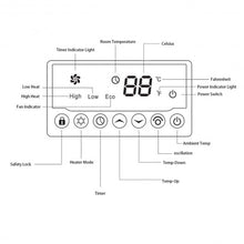 Load image into Gallery viewer, 1500W 12H Timer Caster Portable Electric Space Heater