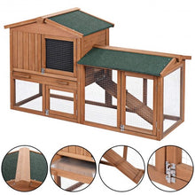 Load image into Gallery viewer, 58" Large Wooden Rabbit Hutch Chicken Coop