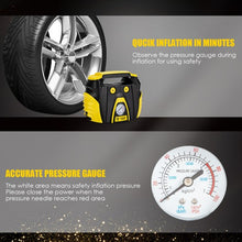 Load image into Gallery viewer, Portable Air Compressor Tire Inflator AC/DC Electric Pump with 3 Nozzle Adaptors