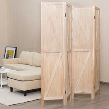 Load image into Gallery viewer, 4 Panels Folding Wooden Room Divider-Natural