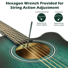 Load image into Gallery viewer, 40" Full Size Cutaway Acoustic Guitar Starter Guitarra Bundle Kit -Green