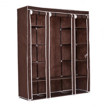Load image into Gallery viewer, 70" Portable Closet Storage Organizer Clothes Wardrobe-Brown