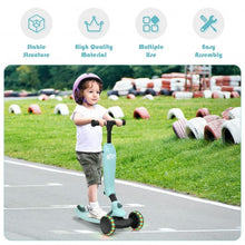 Load image into Gallery viewer, 2 in 1 Kids Kick Scooter with Flash Wheels for Girls Boys from 1.5 to 6 Years Old-Green