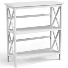 Load image into Gallery viewer, 3-Tier Bookshelf Wooden Open Storage Bookcase for Home Office-White