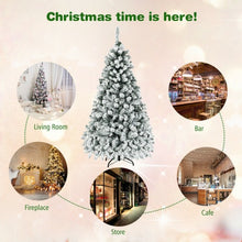 Load image into Gallery viewer, Pre-Lit Premium Snow Flocked Hinged Artificial Christmas Tree-6'