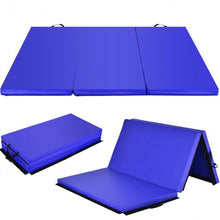 Load image into Gallery viewer, 6' x 4' Tri-Fold Gymnastics Mat Thick Folding Panel-Blue