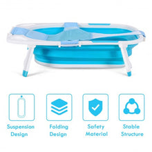Load image into Gallery viewer, Baby Folding Collapsible Portable Bathtub w/ Block-Blue