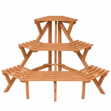 Load image into Gallery viewer, 3 Tiers Wooden Corner Plant Ladder Pot Holder Rack