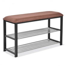 Load image into Gallery viewer, 2 Tiers Shoe Storage Rack Soft Seat Bench