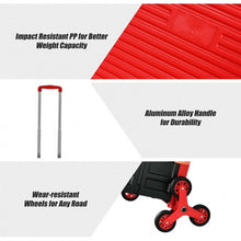 Load image into Gallery viewer, Costway Foldable Utility Cart for Travel and Shopping-Red