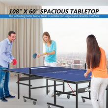 Load image into Gallery viewer, 9' x 5' Foldable Table Tennis Table with Quick Clamp Net and Post Set