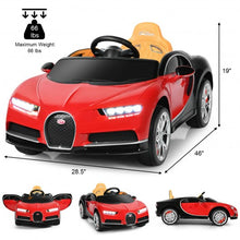 Load image into Gallery viewer, 12V Licensed Bugatti Chiron Kids Ride on Car with Storage Box and MP3-Red