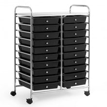 Load image into Gallery viewer, 20 Drawers Storage Rolling Cart Studio Organizer-Black