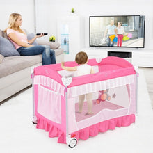 Load image into Gallery viewer, Portable Baby Playpen Crib Cradle with Carring Bag-Pink