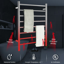 Load image into Gallery viewer, 8-Bar Wall Mounted Towel Warmer Stainless Steel Towel Rack