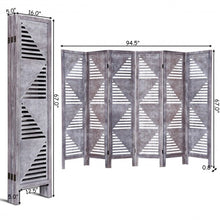 Load image into Gallery viewer, 6 Panel Wood Folding Freestanding Hollow-out Designed Room Divider
