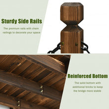 Load image into Gallery viewer, 5 ft Wooden Garden Bridge Arc Footbridge Stained Finish Walkway with Safety Rails