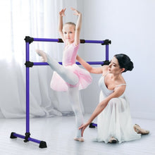 Load image into Gallery viewer, 4 ft Portable Ballet Freestanding Adjustable Double Dance Bar-Purple