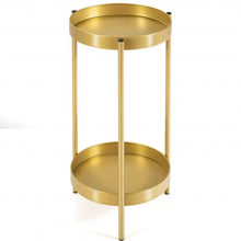 Load image into Gallery viewer, 2 Tier Mid Century Modern Metal Plant Stand-Golden