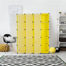 Load image into Gallery viewer, DIY Cube Portable Closet Wardrobe Storage Cabinet with Doors-Yellow