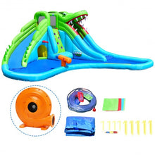 Load image into Gallery viewer, Crocodile Inflatable Water Slide Climbing Wall Bounce House