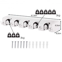 Load image into Gallery viewer, Wall-mounted Mop Holder Hanger with 5 Positions -Dark Gray
