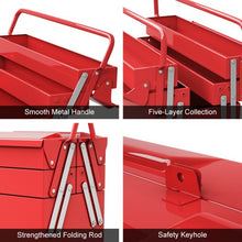 Load image into Gallery viewer, 20" Portable 5 Trays Mechanic Garage Steel Cantilever Tool Box