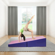 Load image into Gallery viewer, Tumbling Incline Gymnastics Exercise Folding Wedge Ramp Mat-Pink