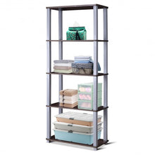 Load image into Gallery viewer, 5-Tier Multi-Functional Storage Shelves Rack Display Bookcase-Coffee