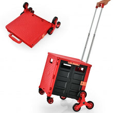 Load image into Gallery viewer, Costway Foldable Utility Cart for Travel and Shopping-Red