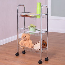 Load image into Gallery viewer, 3-Tiers Metal Storage Rack Baskets Shelf