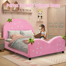 Load image into Gallery viewer, Kids Children Upholstered Berry Pattern Toddler Bed