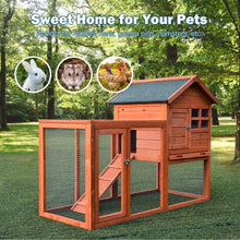 Load image into Gallery viewer, Outdoor Wooden Rabbit hutch-Natural