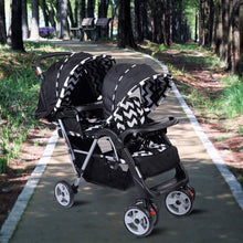 Load image into Gallery viewer, Foldable Twin Baby Double Stroller Kids Jogger Travel Infant Pushchair 3 color-Black