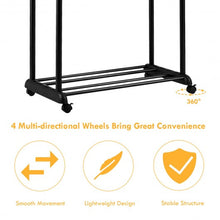 Load image into Gallery viewer, Height Adjustable Extendable Double Rail Clothes Rack